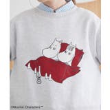 杢ホワイト | 【WEB限定】Moomin フロッキープリント裏毛プルオーバー | AMERICAN HOLIC