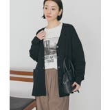 ブラック | 【WEB限定】バイパチVネックルーズカーディガン＜静電気軽減＞ | AMERICAN HOLIC