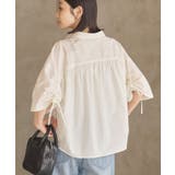 【WEB限定】【接触冷感・UVカット】ギャザーリボンスリーブ半袖シャツ | AMERICAN HOLIC | 詳細画像10 