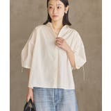 【WEB限定】【接触冷感・UVカット】ギャザーリボンスリーブ半袖シャツ | AMERICAN HOLIC | 詳細画像2 
