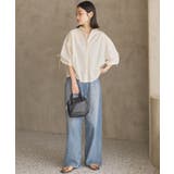 【WEB限定】【接触冷感・UVカット】ギャザーリボンスリーブ半袖シャツ | AMERICAN HOLIC | 詳細画像4 