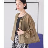 【WEB限定】ノーカラーシアーZIPブルゾン | AMERICAN HOLIC | 詳細画像3 