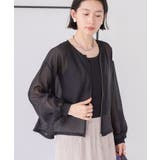 【WEB限定】ノーカラーシアーZIPブルゾン | AMERICAN HOLIC | 詳細画像9 