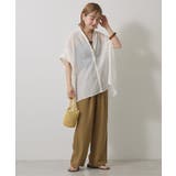 【WEB限定】イージーケア+接触冷感 フレンチスリーブギャザーシャツ | AMERICAN HOLIC | 詳細画像32 