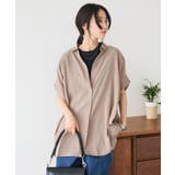 モカ | ヴィンテージボイルミルフィーユレギュラーカラーシャツチュニック | CRAFT STANDARD BOUTIQUE