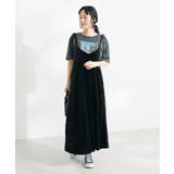 ブラック | ベロアレース付きキャミワンピース | CRAFT STANDARD BOUTIQUE