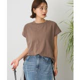 ブラウン | カットクレープクルーネックTシャツ | CRAFT STANDARD BOUTIQUE
