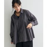 チャコールグレー | タイ付きタックシャツチュニック | CRAFT STANDARD BOUTIQUE