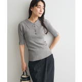 グレー | 半袖2WAYリブニットポロシャツ | CRAFT STANDARD BOUTIQUE