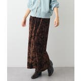 ブラウン | クラッシュベロアサイドスリットスカート | CRAFT STANDARD BOUTIQUE