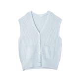 サックスブルー | Vネックオーバーサイズニットベスト | CRAFT STANDARD BOUTIQUE