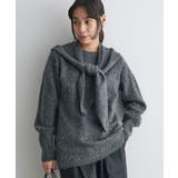 チャコールグレー | 洗える/フードストール付きニットプルオーバー | CRAFT STANDARD BOUTIQUE