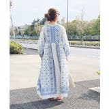 インド綿パネル柄ウエスト切り替えボリュームワンピース | CRAFT STANDARD BOUTIQUE | 詳細画像4 