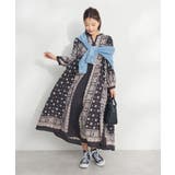 インド綿パネル柄ウエスト切り替えボリュームワンピース | CRAFT STANDARD BOUTIQUE | 詳細画像3 