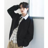 ブラック | ボンディングスウェットクルーネックカーディガン | CRAFT STANDARD BOUTIQUE