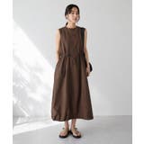 ブラウン | 吸水速乾/UVカットシアサッカーノースリーブワンピース | CRAFT STANDARD BOUTIQUE