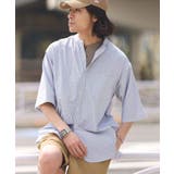 ストライプブルー | ハーフプラケット半袖シャツ【ユニセックス】 | CRAFT STANDARD BOUTIQUE