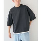 ブラック | 接触冷感/速乾/UVカット レイヤード半袖TEE | CRAFT STANDARD BOUTIQUE