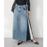 ブラック | デニム切替異素材スカート | CRAFT STANDARD BOUTIQUE