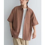 ブラウン | ジャカード柄半袖シャツ | CRAFT STANDARD BOUTIQUE