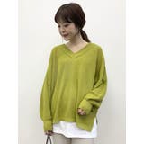 シャリ畦Vネックニットプルオーバー | earth music&ecology | 詳細画像18