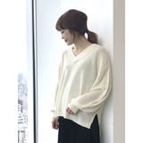 シャリ畦Vネックニットプルオーバー | earth music&ecology | 詳細画像28