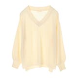 シャリ畦Vネックニットプルオーバー | earth music&ecology | 詳細画像34