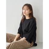 ブラック | 夏から秋へスイッチTシャツ(ラウンドヘム) | earth music&ecology