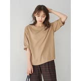 ベージュ | 夏から秋へスイッチTシャツ(ラウンドヘム) | earth music&ecology