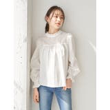 オフホワイト | フロントレースブラウス | earth music&ecology