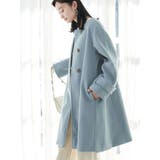 ノーカラーAラインコート | earth music&ecology | 詳細画像1