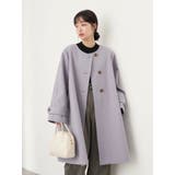 ノーカラーAラインコート | earth music&ecology | 詳細画像30