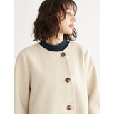 ノーカラーAラインコート | earth music&ecology | 詳細画像36