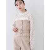 コットンツイルベルト付ビスチェ | earth music&ecology | 詳細画像1