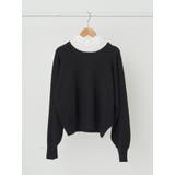 ブラック | 襟付きニットプルオーバー | earth music&ecology 