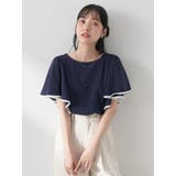 パイピングフレアスリーブカットソー | earth music&ecology | 詳細画像1