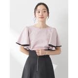 ピンクベージュ | パイピングフレアスリーブカットソー | earth music&ecology