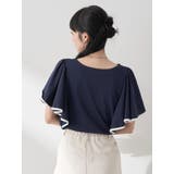 パイピングフレアスリーブカットソー | earth music&ecology | 詳細画像13