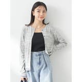 杢グレー | メランジリブカーディガン(gray) | earth music&ecology