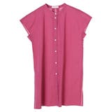 ピンク | フレンチスリーブバンドカラーシャツチュニック | Green Parks 