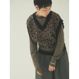 ブラック | ・ジャガードニットベスト | Green Parks 