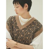 モカ | ・ジャガードニットベスト | Green Parks 