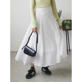 オフホワイト | ドットフレアーロングスカート | Green Parks