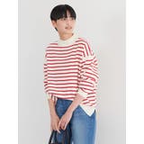 モックネックボーダーニットプルオーバー | AMERICAN HOLIC | 詳細画像1