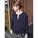 ネイビー | 【WEB限定】スキッパーニットプルオーバー | AMERICAN HOLIC
