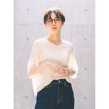 レーヨンVネック半袖ニットプルオーバー | koe | 詳細画像12