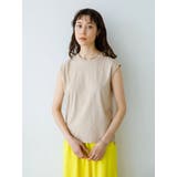 ライトベージュ | 抗菌防臭オーガニックコットンノースリーブTシャツ | koe