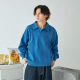 ブルー | 【Adoon plain】ラグランスウェットポロシャツ | kutir