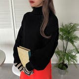 ブラック | 【kutir】2wayハイネックニット | kutir