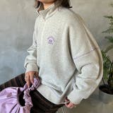 杢グレー | 【kutir】カレッジロゴハーフジップスウェット | kutir